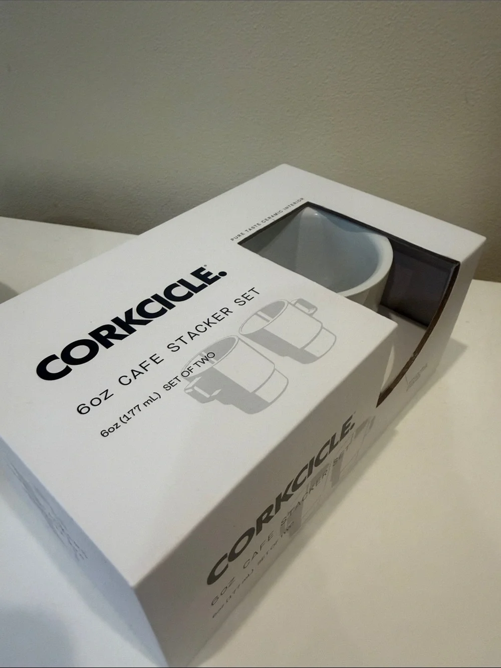Corkcicle 6oz Cafe Stacker Set - White